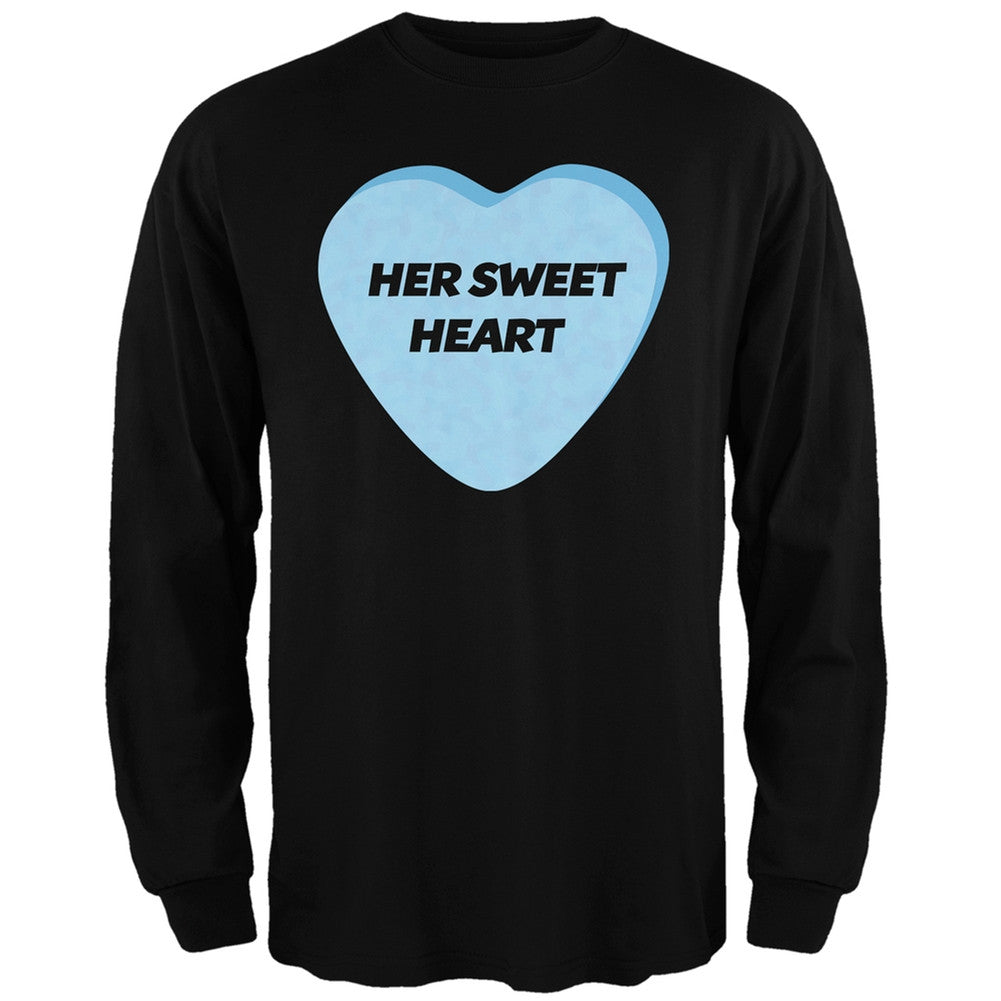 Valentine's Day - Her Sweetheart Black Adult Long Sleeve T-Shirt Men's Long Sleeves Old Glory   