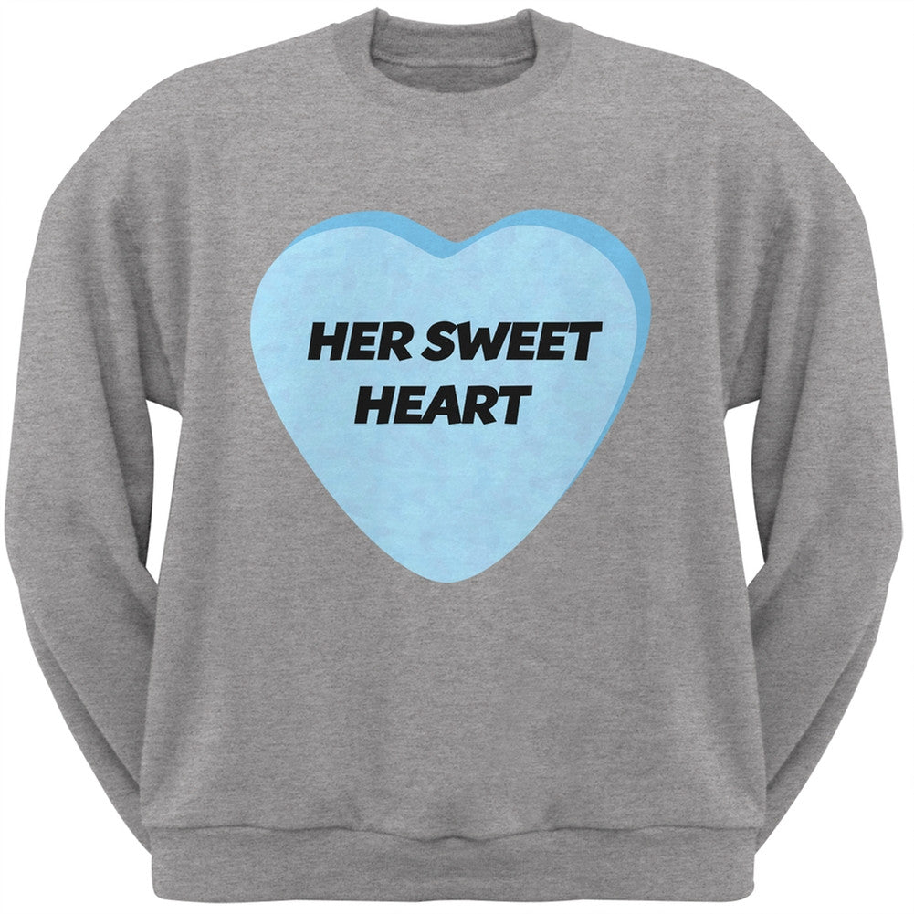 Valentine's Day - Her Sweetheart Black Adult Crew Neck Sweatshirt Men's Sweatshirts Old Glory   