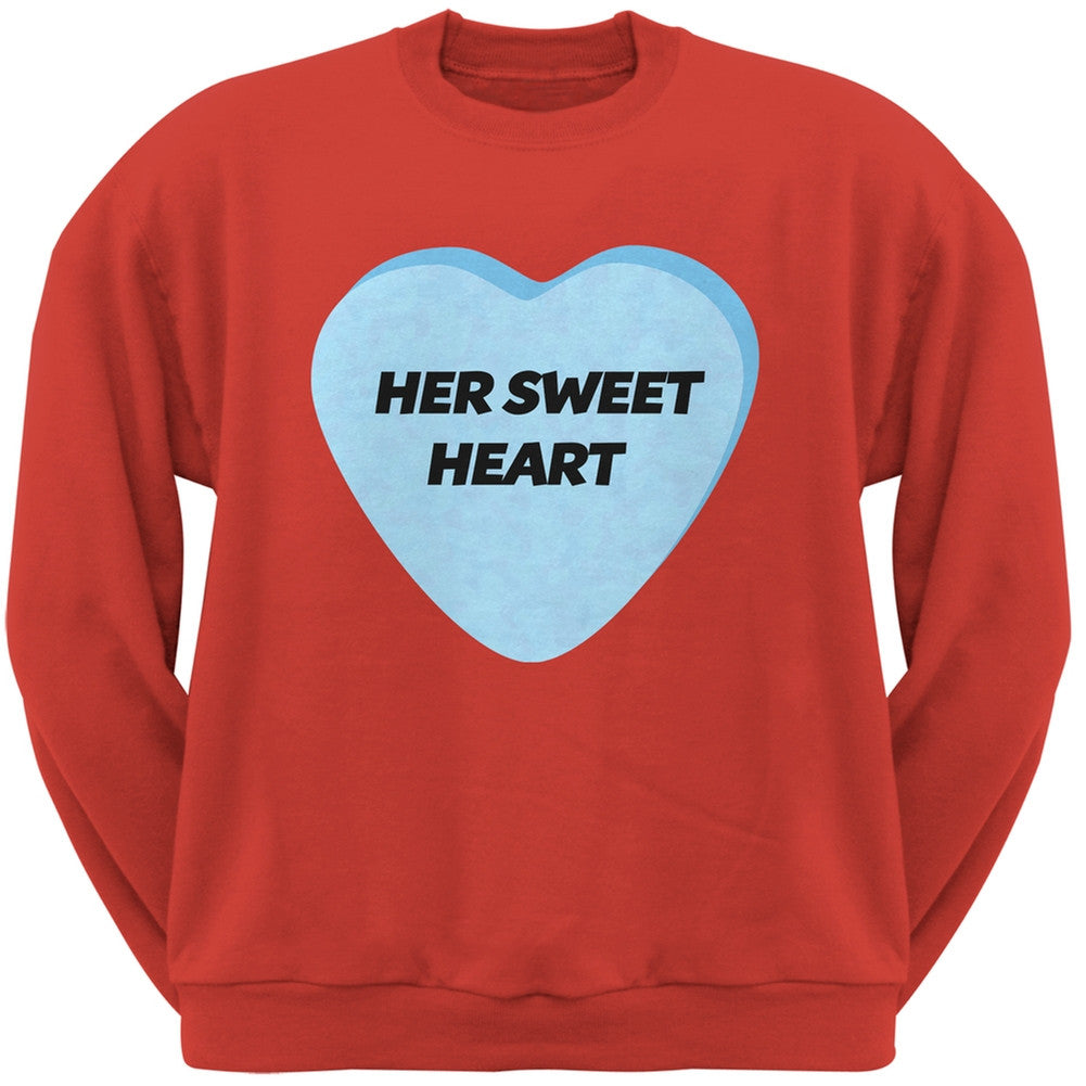 Valentine's Day - Her Sweetheart Black Adult Crew Neck Sweatshirt Men's Sweatshirts Old Glory   