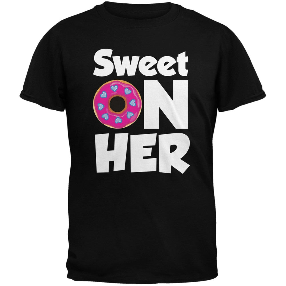 Valentine's Day - Sweet on Her Black Adult T-Shirt Men's T-Shirts Old Glory   