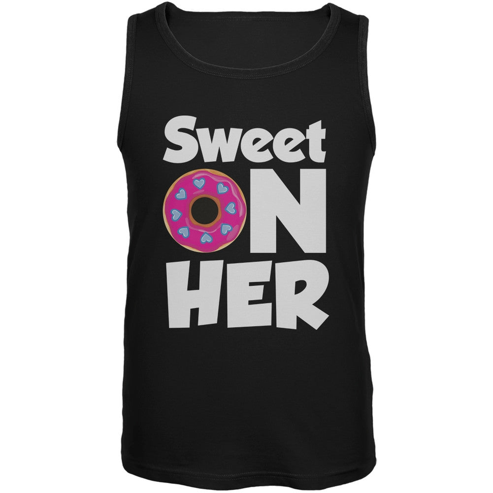 Valentine's Day - Sweet on Her Black Mens Tank Top Men's Tank Tops Old Glory   