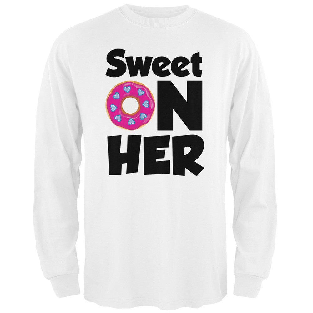 Valentine's Day - Sweet on Her Black Adult Long Sleeve T-Shirt Men's Long Sleeves Old Glory   