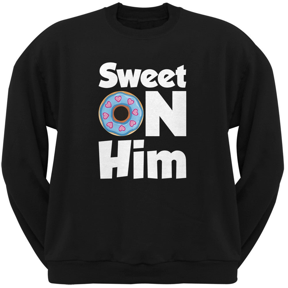 Valentine's Day - Sweet on Him Pink Adult Crew Neck Sweatshirt Men's Sweatshirts Old Glory   