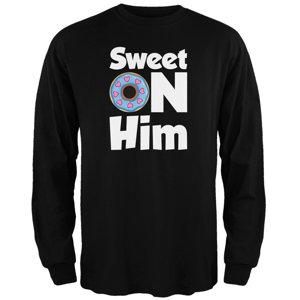 Valentine's Day - Sweet on Him Black Adult Long Sleeve T-Shirt Men's Long Sleeves Old Glory   