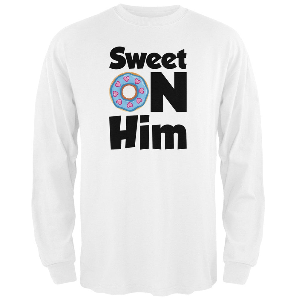 Valentine's Day - Sweet on Him Black Adult Long Sleeve T-Shirt Men's Long Sleeves Old Glory   