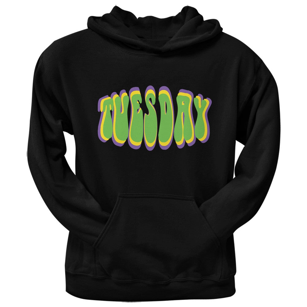 Fat Tuesday Mardi Gras Black Adult Pullover Hoodie Men's Hoodies Old Glory   