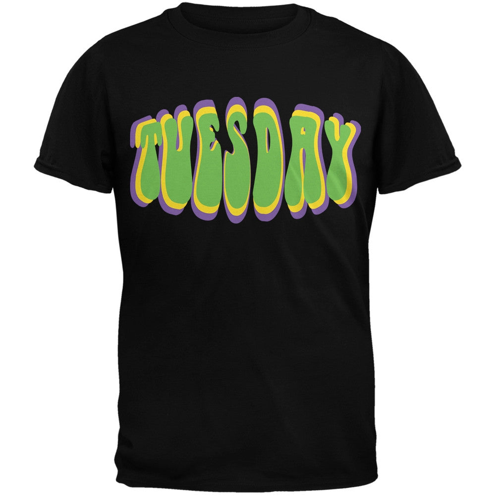 Mardi Gras - Fat Tuesday Mardi Gras Black Adult T-Shirt Men's T-Shirts Old Glory   