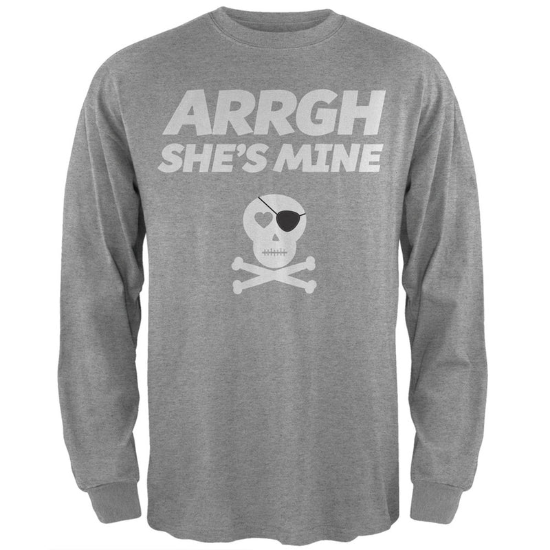 Valentine's Day - Arrgh She's Mine Black Adult Long Sleeve T-Shirt Men's Long Sleeves Old Glory   