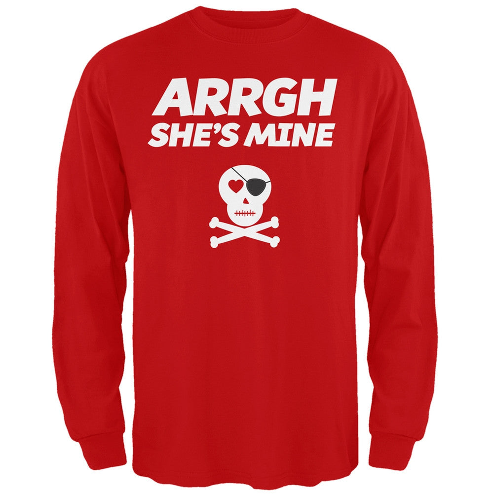 Valentine's Day - Arrgh She's Mine Black Adult Long Sleeve T-Shirt Men's Long Sleeves Old Glory   