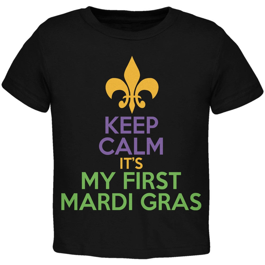 Mardi Gras - My First Mardi Gras Black Toddler T-Shirt Toddler T-Shirts Old Glory   