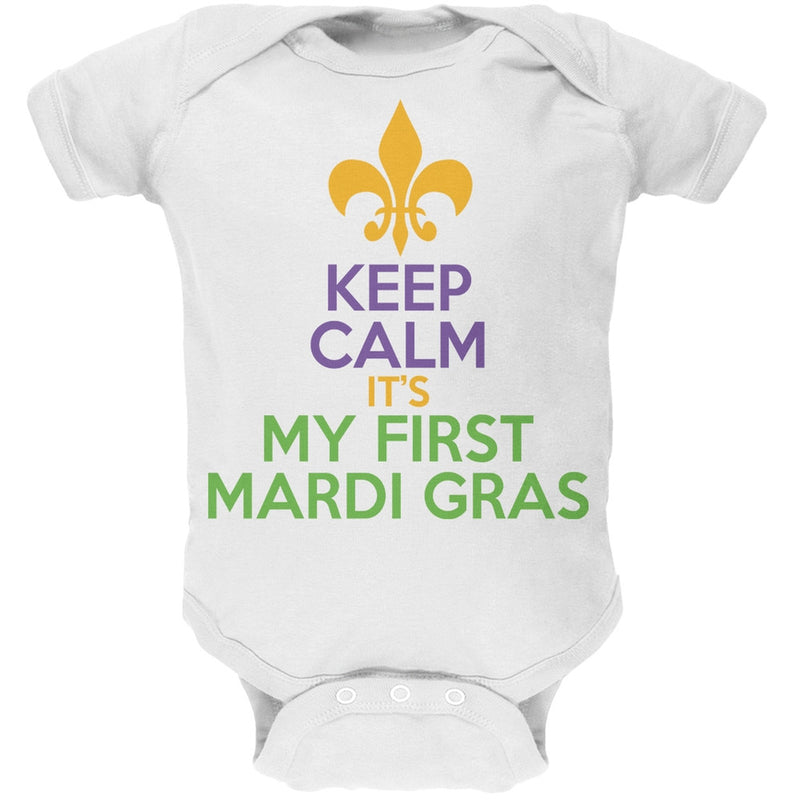 Mardi Gras - My First Mardi Gras Black Soft Baby One Piece Baby One Piece Old Glory   