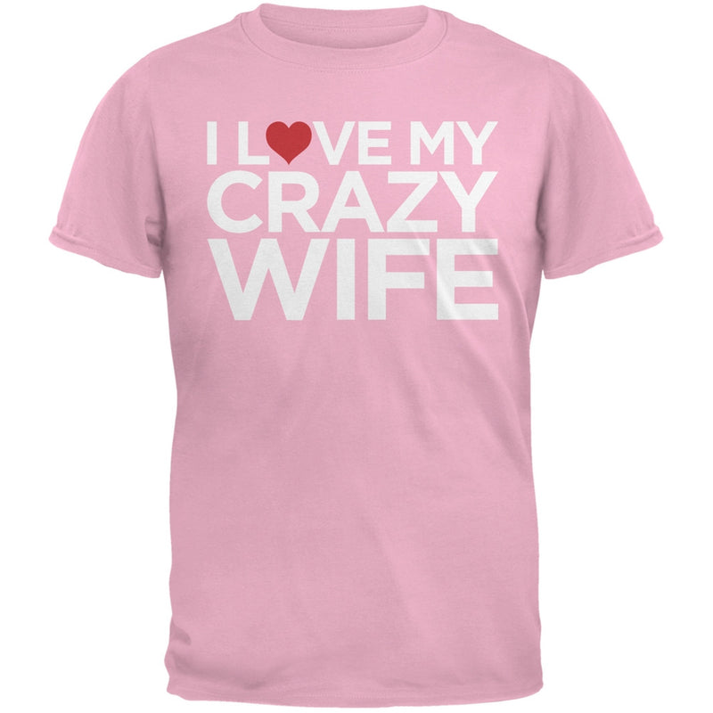 Valentine's Day - I Love My Crazy Wife Black Adult T-Shirt Men's T-Shirts Old Glory   