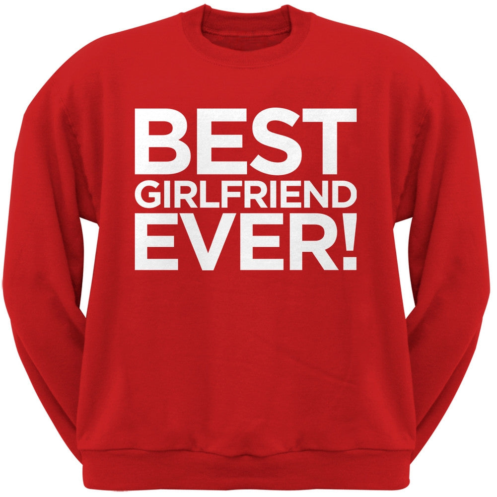 Best Girlfriend Ever Grey Adult Crew Neck Sweatshirt Men's Sweatshirts Old Glory   