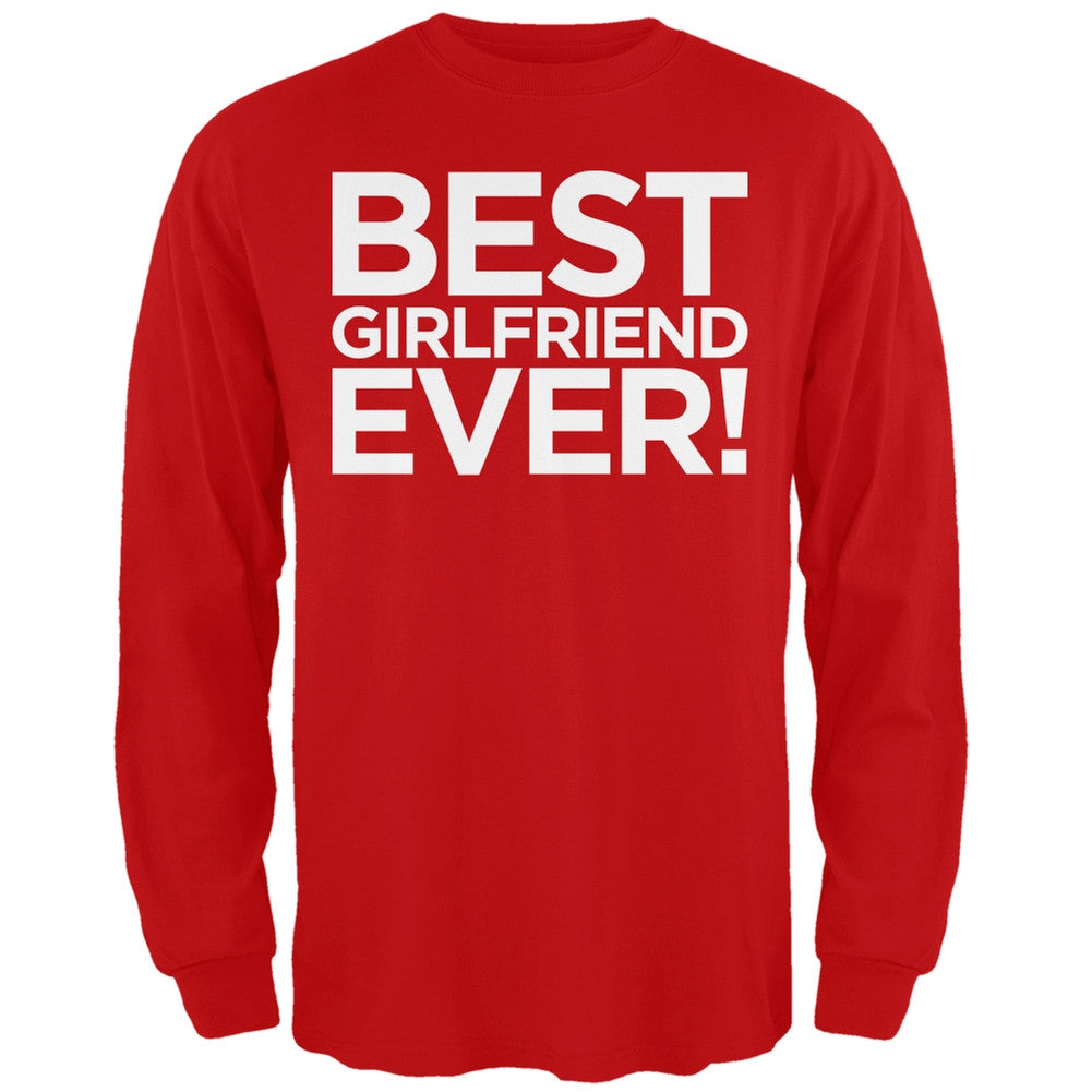 Best Girlfriend Ever Red Adult Long Sleeve T-Shirt Men's Long Sleeves Old Glory   