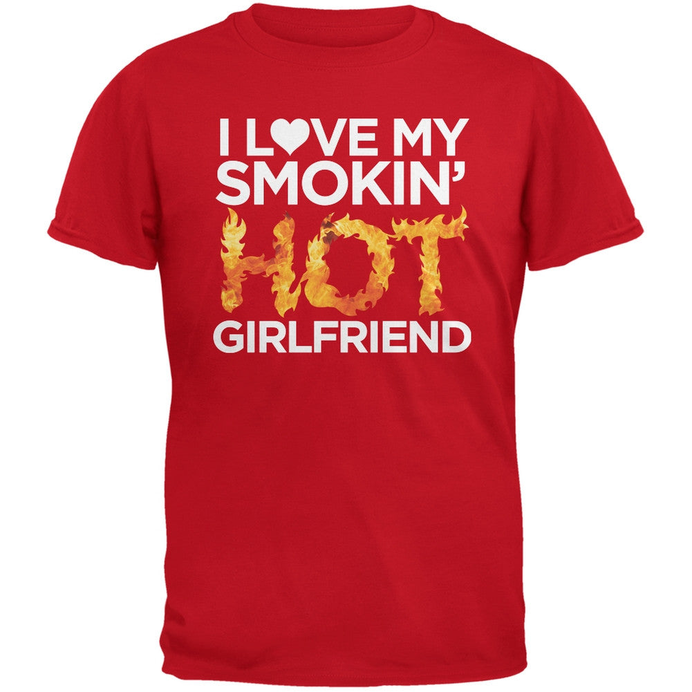 Valentine's Day - I Love My Smokin Hot Girlfriend Red Adult T-Shirt Men's T-Shirts Old Glory 2XL Red 