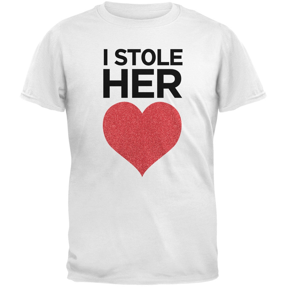 I Stole Her Heart Black Adult T-Shirt Men's T-Shirts Old Glory   