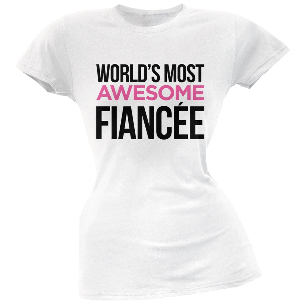 World's Most Awesome Fianc??e Black Soft Juniors T-Shirt Juniors T-Shirts Old Glory   