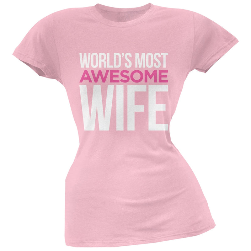 World's Most Awesome Wife Black Soft Juniors T-Shirt Juniors T-Shirts Old Glory   