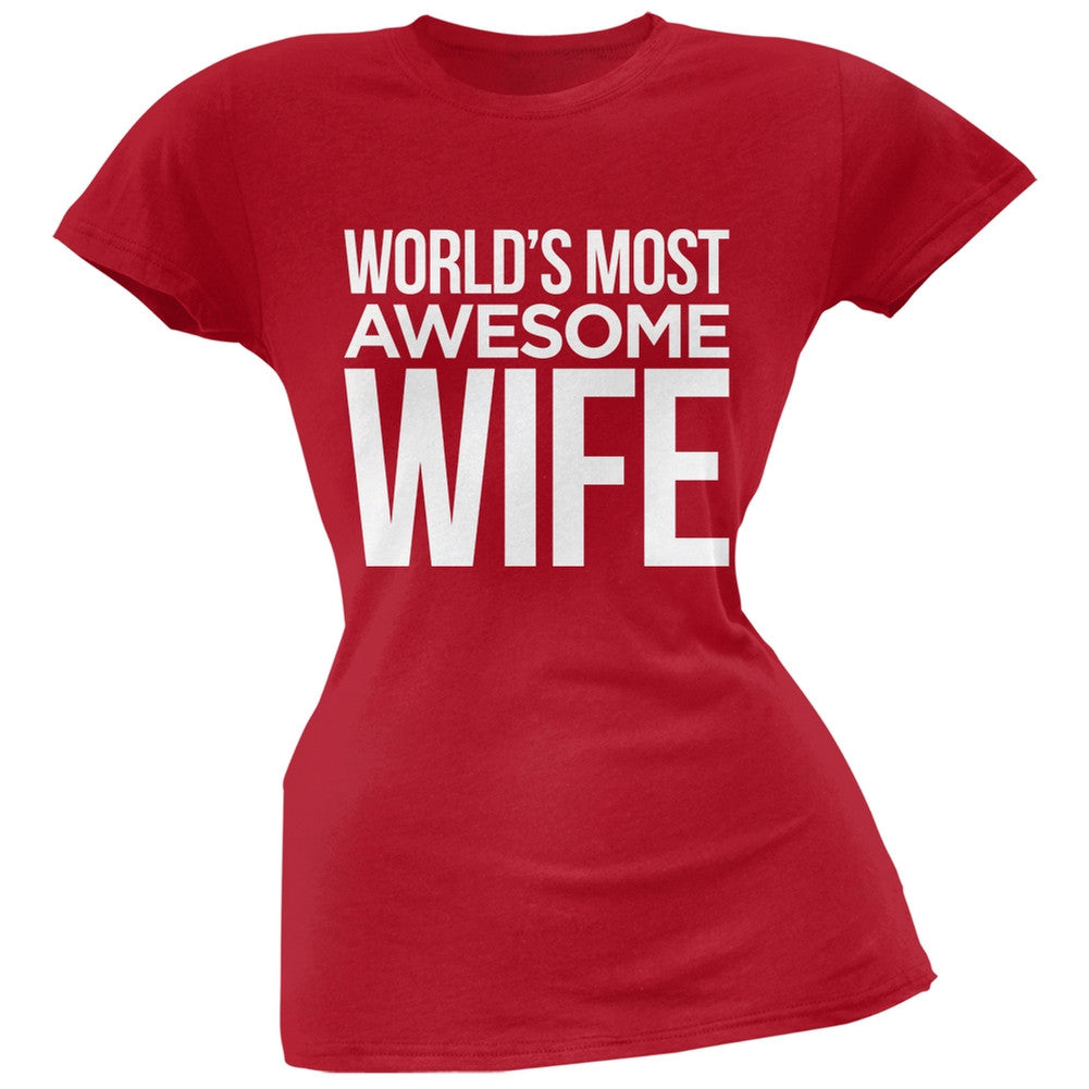 World's Most Awesome Wife Black Soft Juniors T-Shirt Juniors T-Shirts Old Glory   