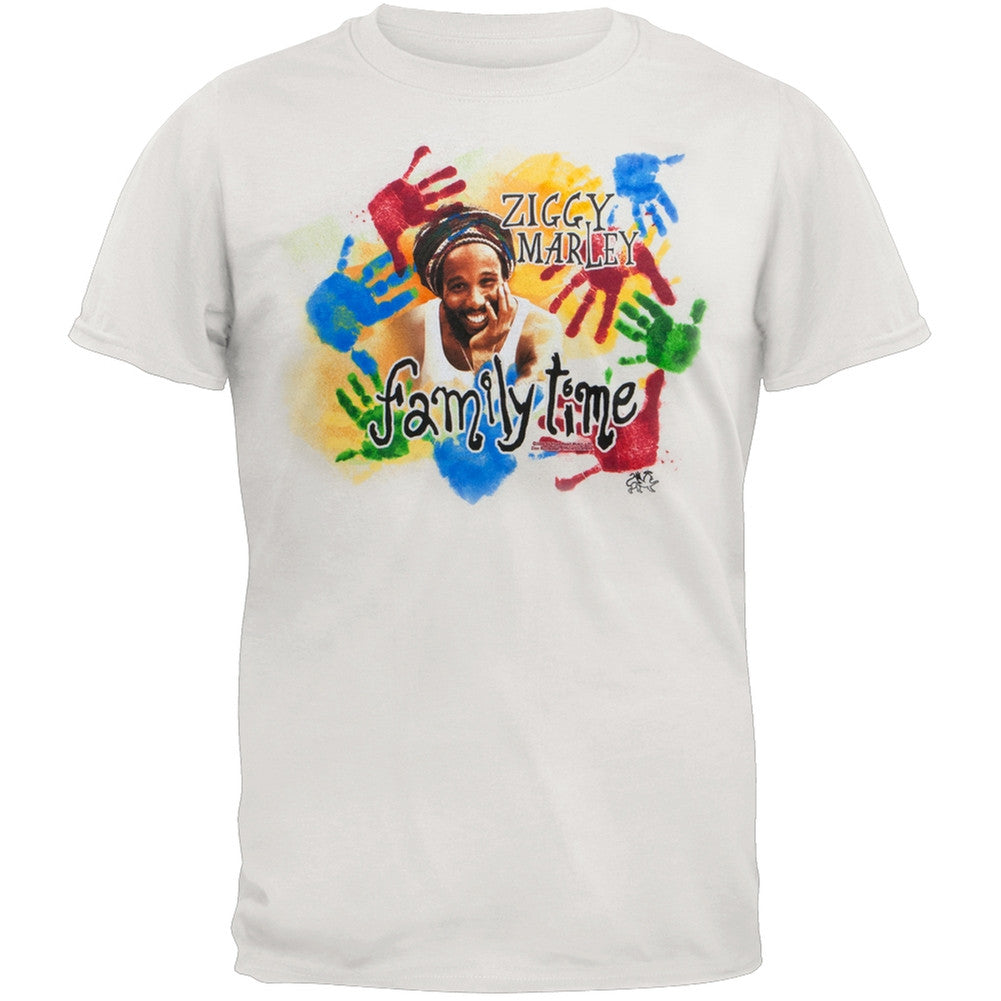 Ziggy Marley - Family Time Adult Soft T-Shirt Men's T-Shirts Ziggy Marley   