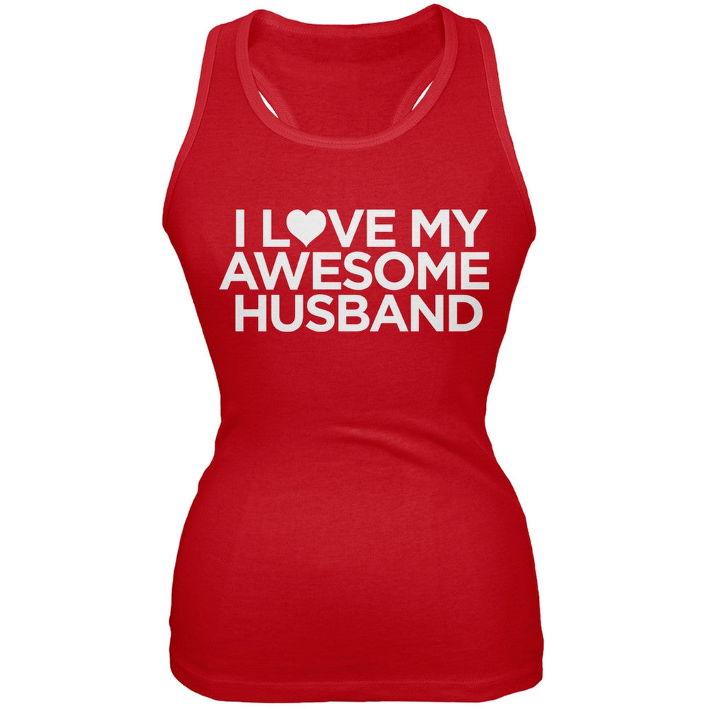 I Love My Awesome Husband Red Juniors Soft Tank Top Juniors Tank Tops Old Glory 2XL Red 