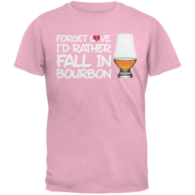 Forget Love, I'd Rather Fall in Bourbon Black Adult T-Shirt Men's T-Shirts Old Glory SM Pink 