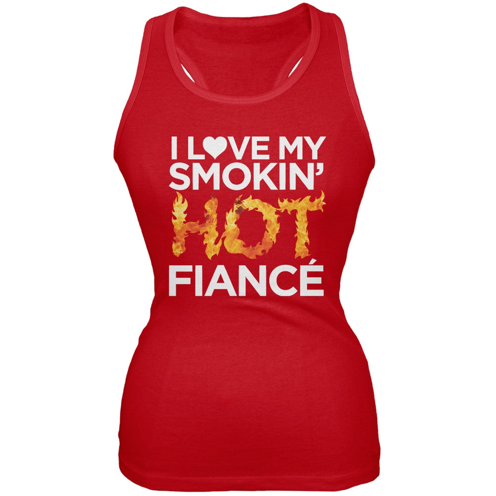 I Love My Smokin Hot Fiance Black Juniors Soft Tank Top Juniors Tank Tops Old Glory   