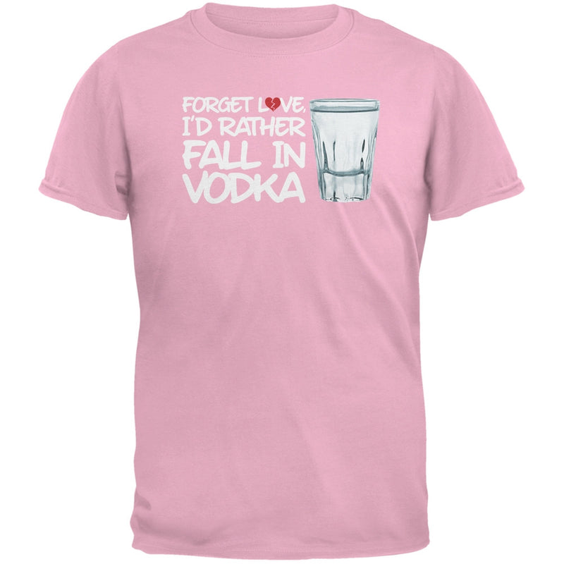 Valentine's Day - Forget Love, I'd Rather Fall in Vodka Black Adult T-Shirt Men's T-Shirts Old Glory   