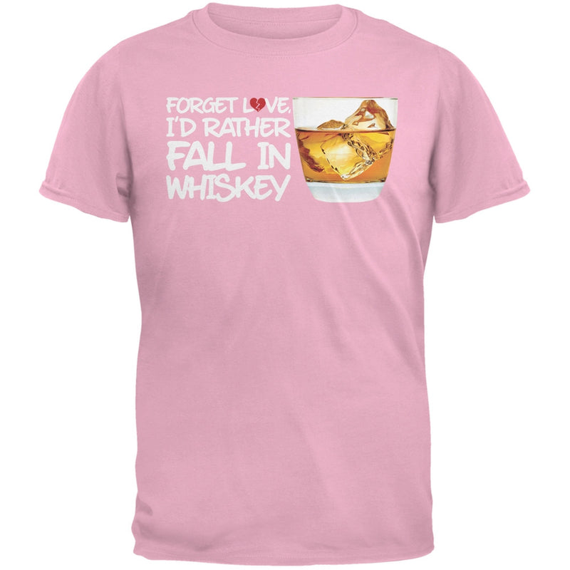 Forget Love, I'd Rather Fall in Whiskey Black Adult T-Shirt Men's T-Shirts Old Glory SM Pink 