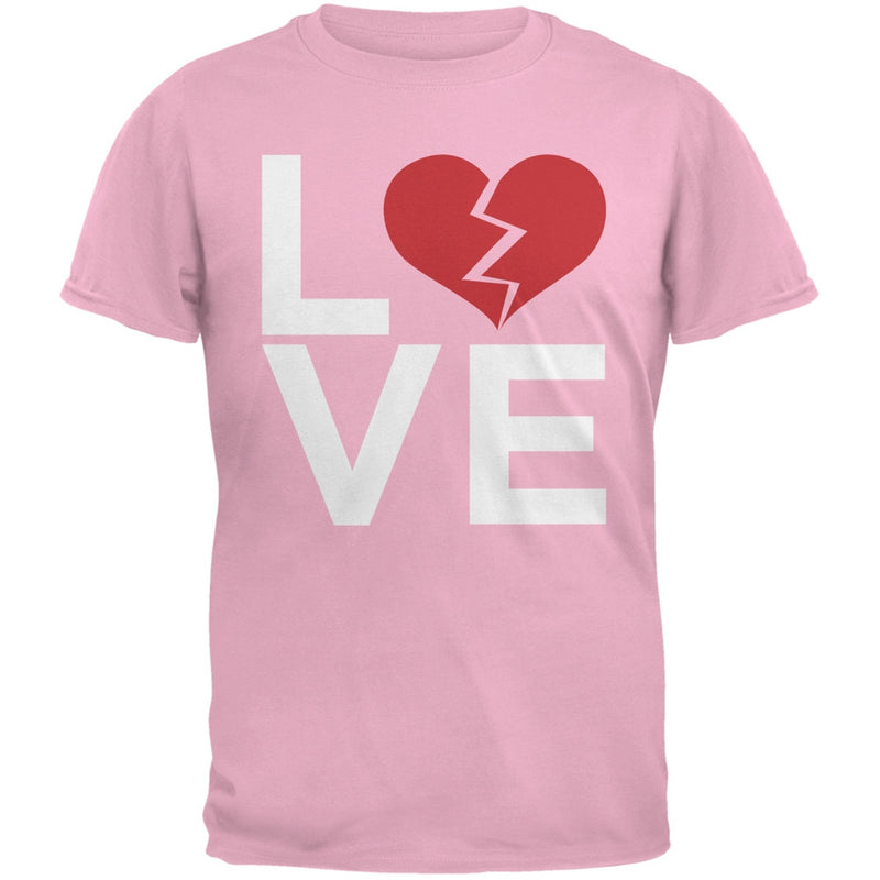 Love Broken Heart Black Adult T-Shirt Men's T-Shirts Old Glory   