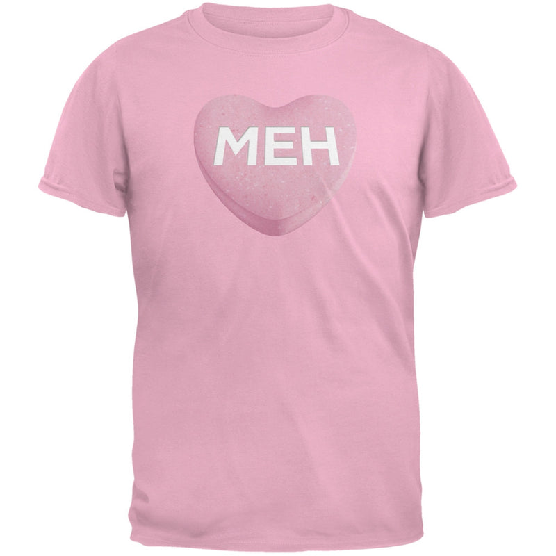 Valentine's Day - Meh Candy Heart Black Adult T-Shirt Men's T-Shirts Old Glory   