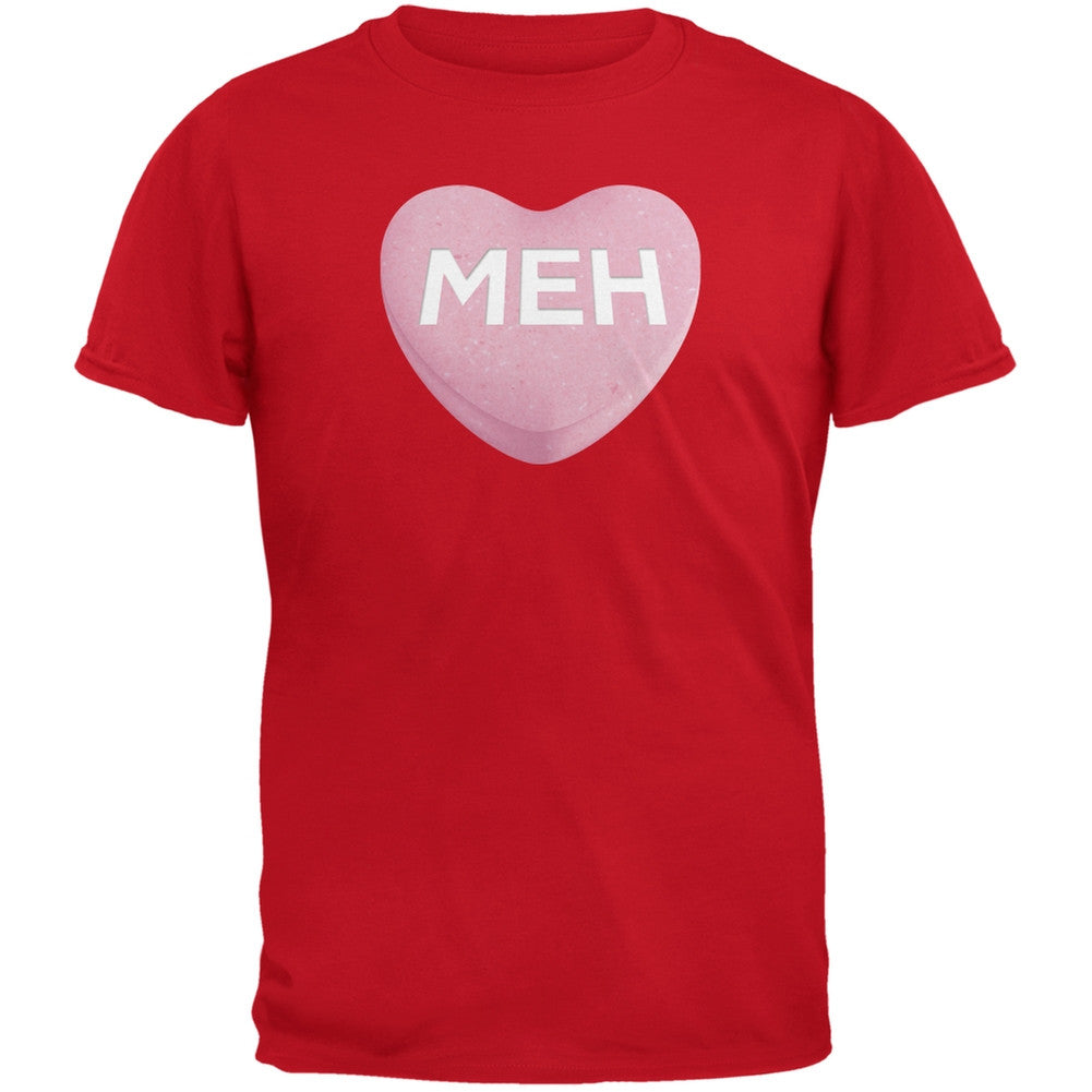 Valentine's Day - Meh Candy Heart Red Adult T-Shirt Men's T-Shirts Old Glory 2XL Red 