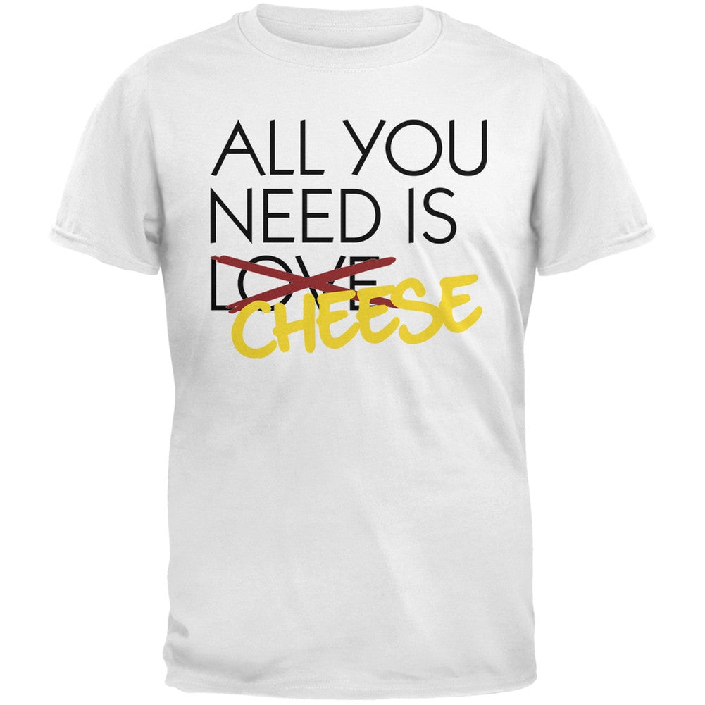 Valentine's Day - All You Need is Cheese Black Adult T-Shirt Men's T-Shirts Old Glory   