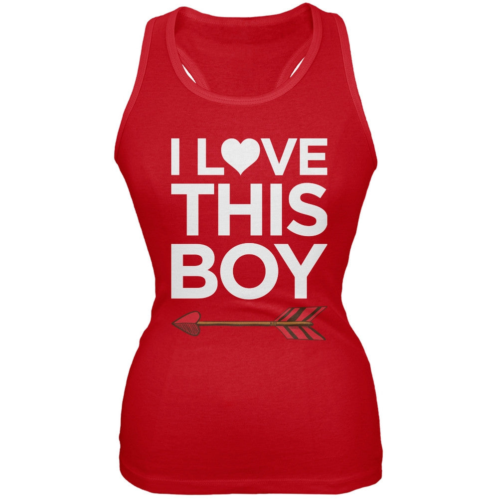 I Love This Boy Red Juniors Soft Tank Top Juniors Tank Tops Old Glory 2XL Red 