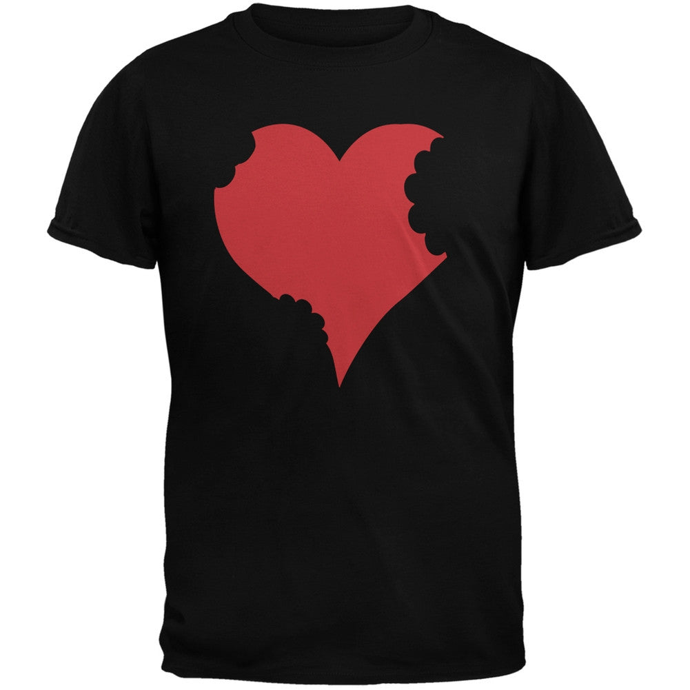 Bitten Heart Black Adult T-Shirt Men's T-Shirts Old Glory   