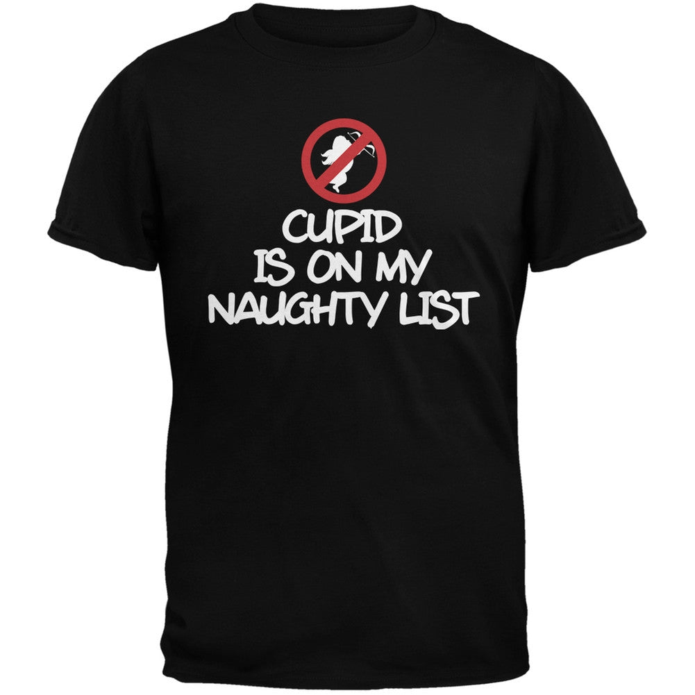 Cupid is on My Naughty List Black Adult T-Shirt Men's T-Shirts Old Glory   