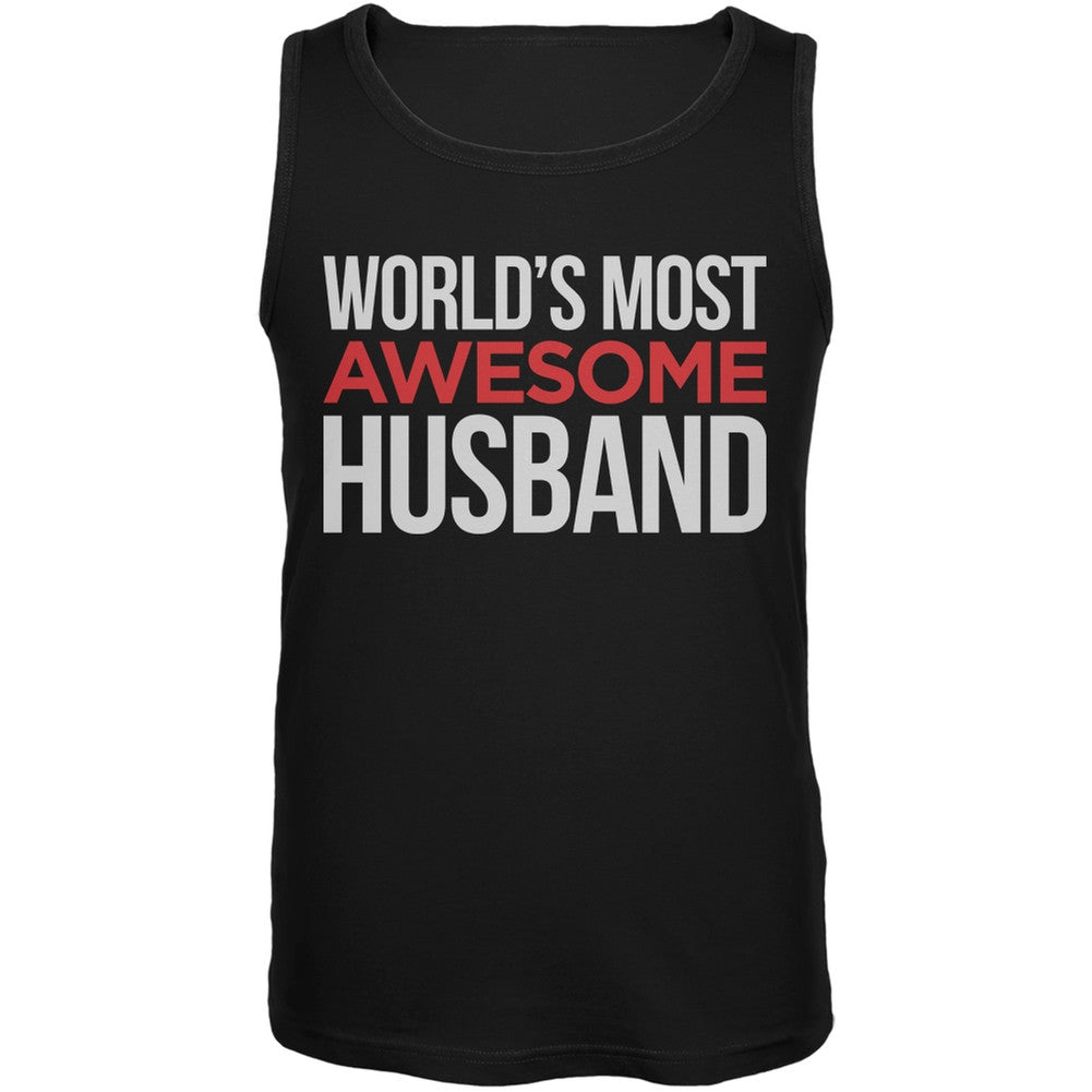 World's Most Awesome Husband Black Mens Tank Top Men's Tank Tops Old Glory 2XL Black 