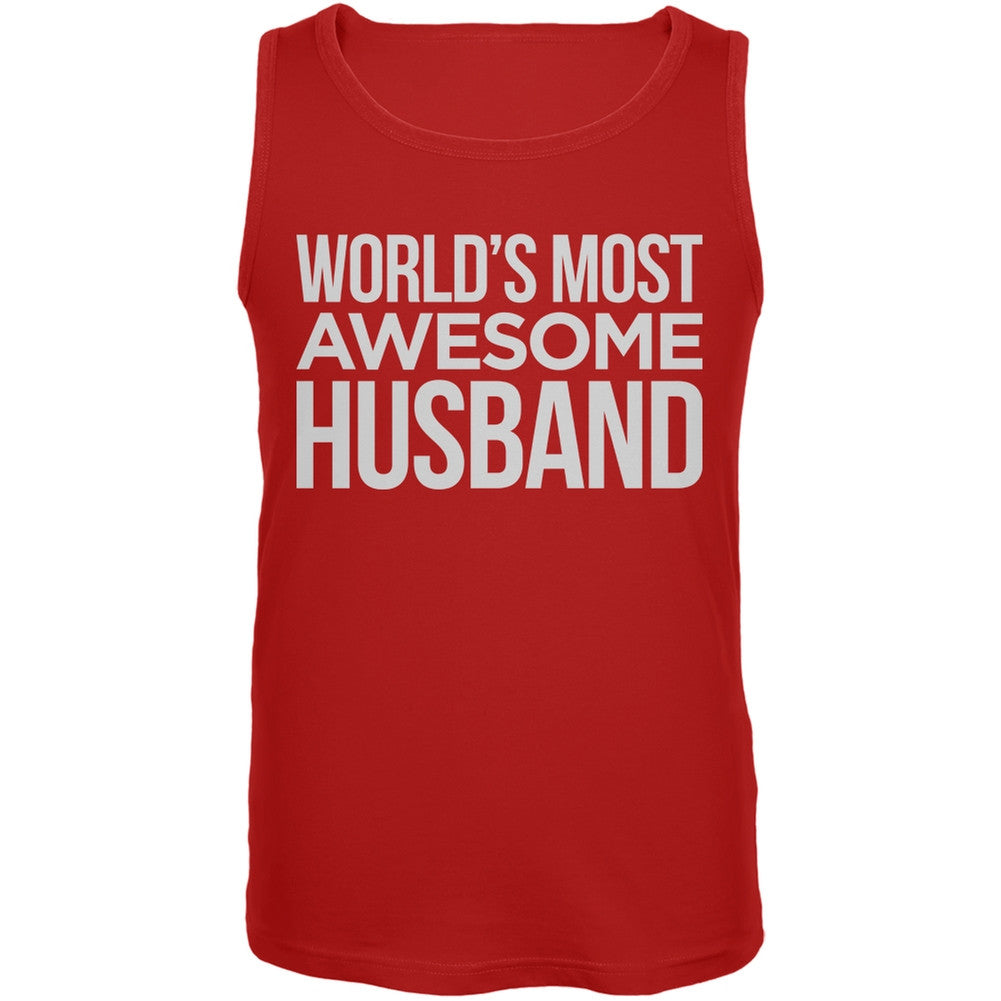 World's Most Awesome Husband Red Mens Tank Top Men's Tank Tops Old Glory 2XL Red 