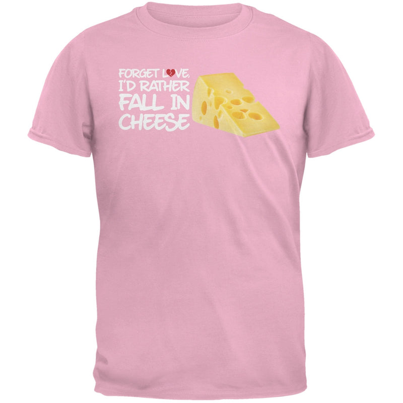 Valentine's Day - Forget Love, I'd Rather Fall in Cheese Black Adult T-Shirt Men's T-Shirts Old Glory   