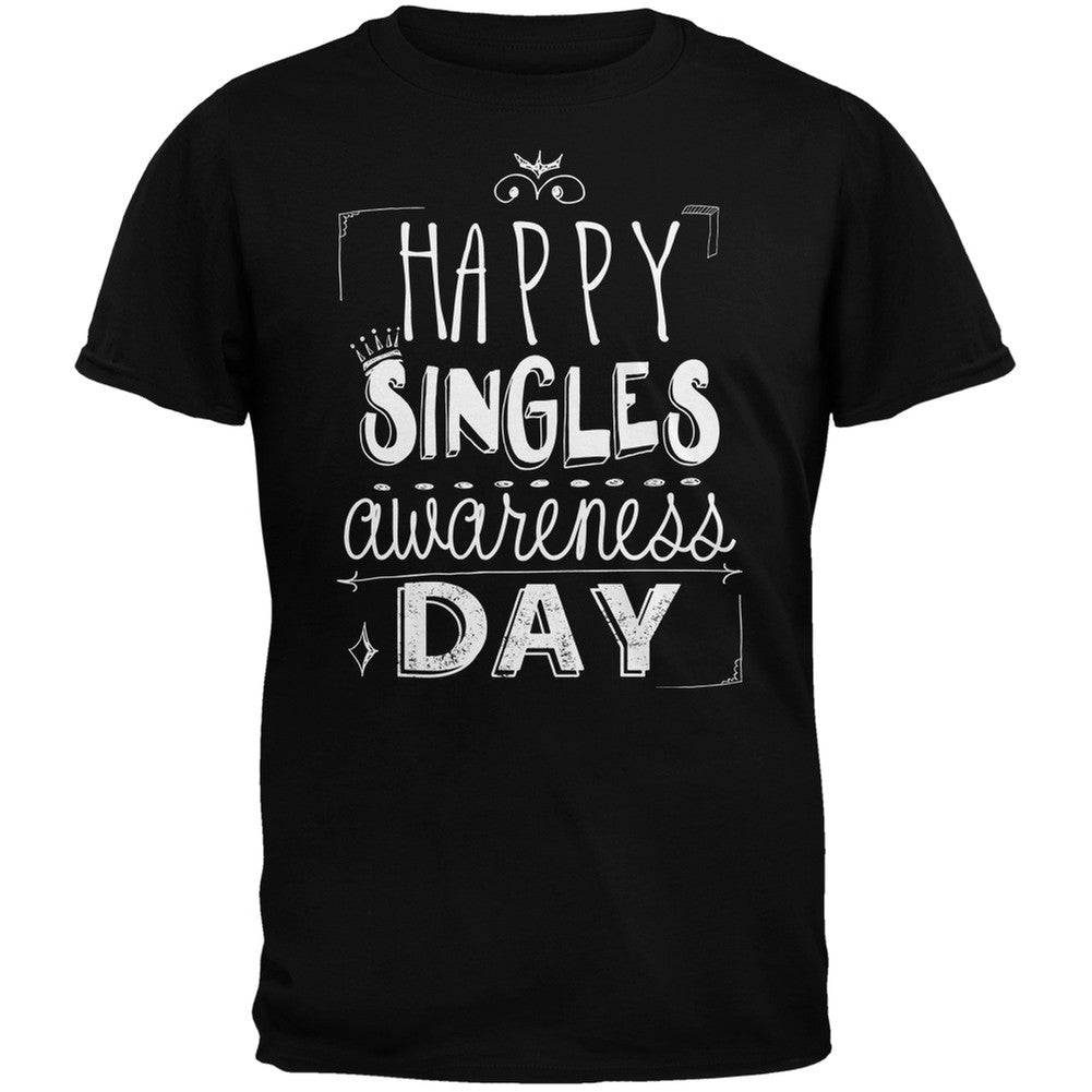 Happy Singles Awareness Day Brown Adult T-Shirt Men's T-Shirts Old Glory   