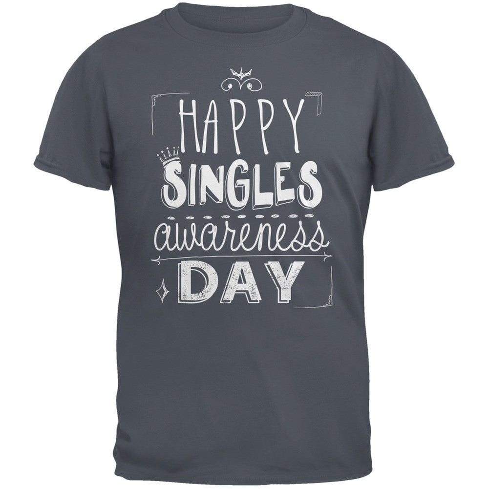 Happy Singles Awareness Day Brown Adult T-Shirt Men's T-Shirts Old Glory   