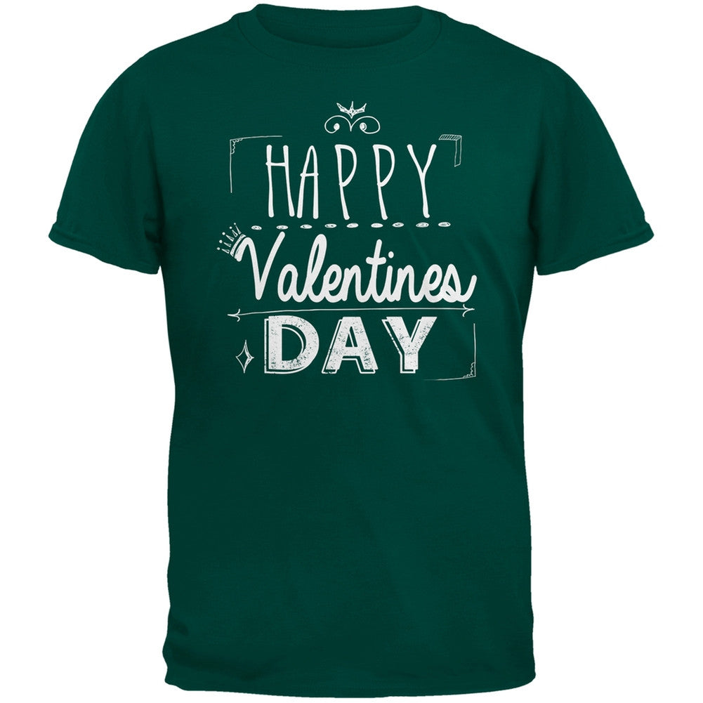 Happy Valentines Day Sign Black Adult T-Shirt Men's T-Shirts Old Glory   