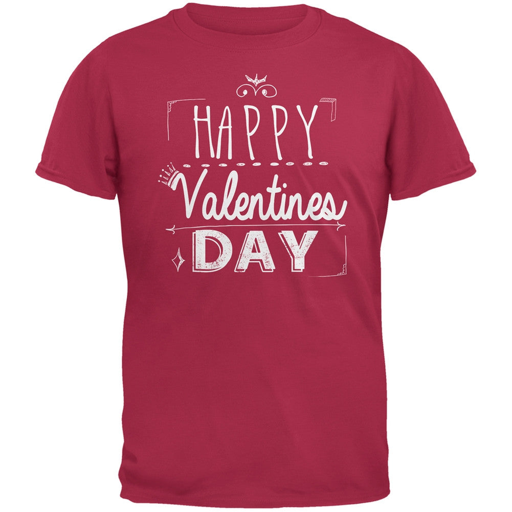 Valentine's Day - Happy Valentines Day Sign Red Adult T-Shirt Men's T-Shirts Old Glory 2XL Red 