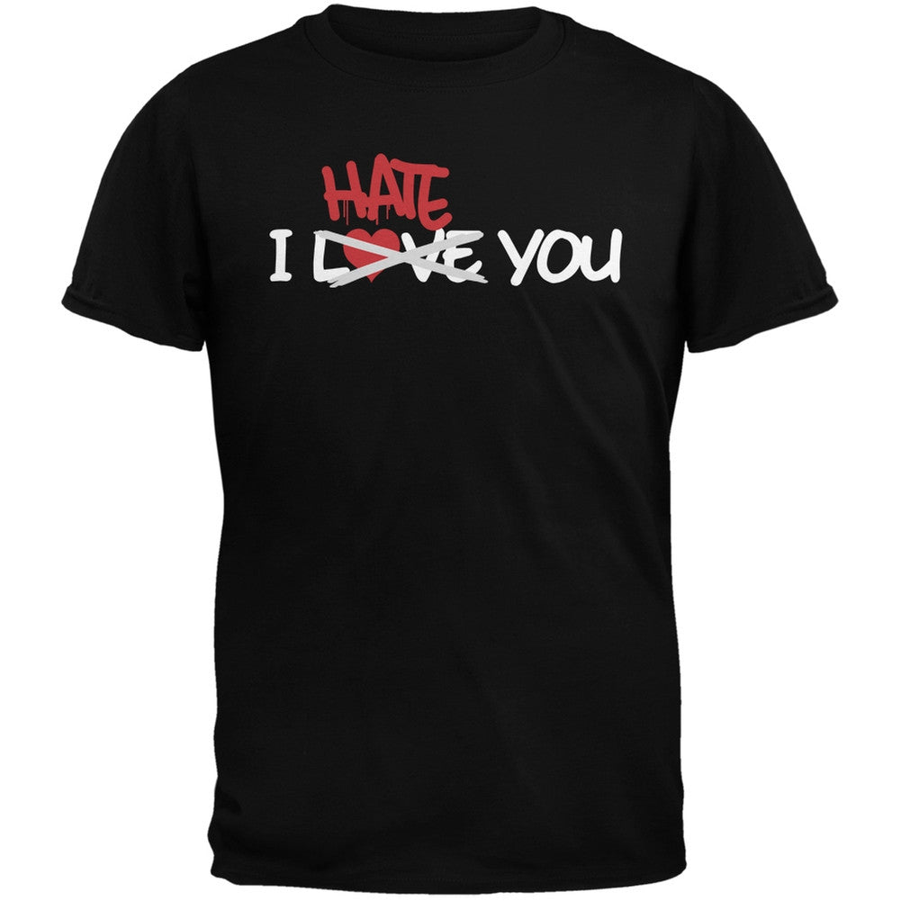 I Hate You Black Adult T-Shirt Men's T-Shirts Old Glory   