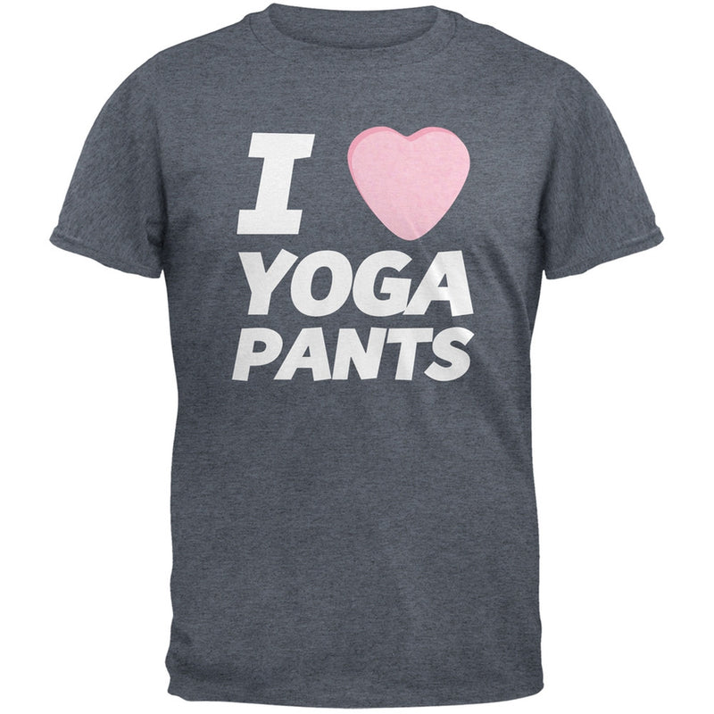 I Love Yoga Pants Candy Heart Black Adult T-Shirt Men's T-Shirts Old Glory   