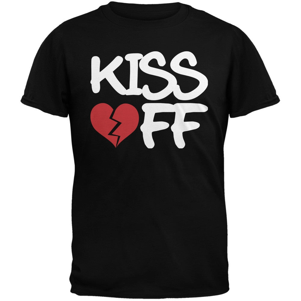 Kiss Off Black Adult T-Shirt Men's T-Shirts Old Glory SM Black 