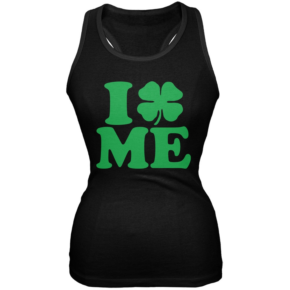 St. Patricks Day - I Shamrock Love Me Black Juniors Soft Tank Top Juniors Tank Tops Old Glory 2XL Black 