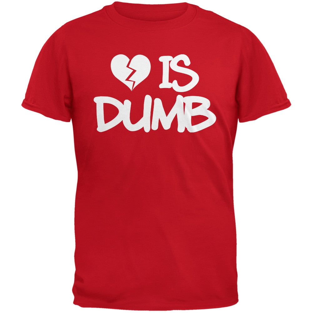 Love is Dumb Red Adult T-Shirt Men's T-Shirts Old Glory 2XL Red 