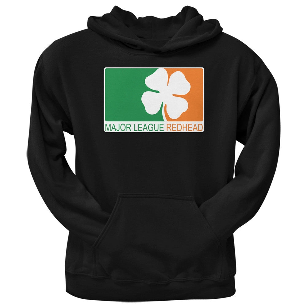 St. Patricks Day - Major League Redhead Black Adult Pullover Hoodie Men's Hoodies Old Glory   