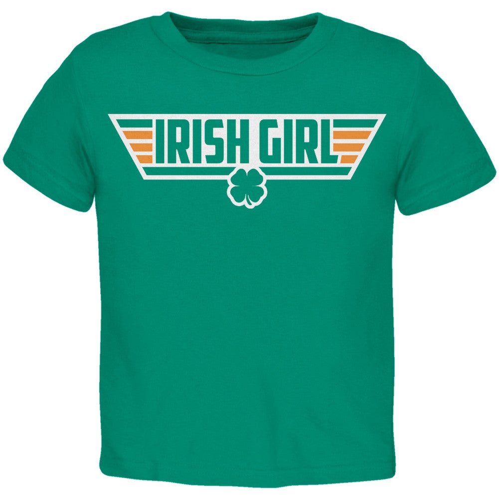 St. Patricks Day - Irish Girl Wing Man Green Toddler T-Shirt Toddler T-Shirts Old Glory   